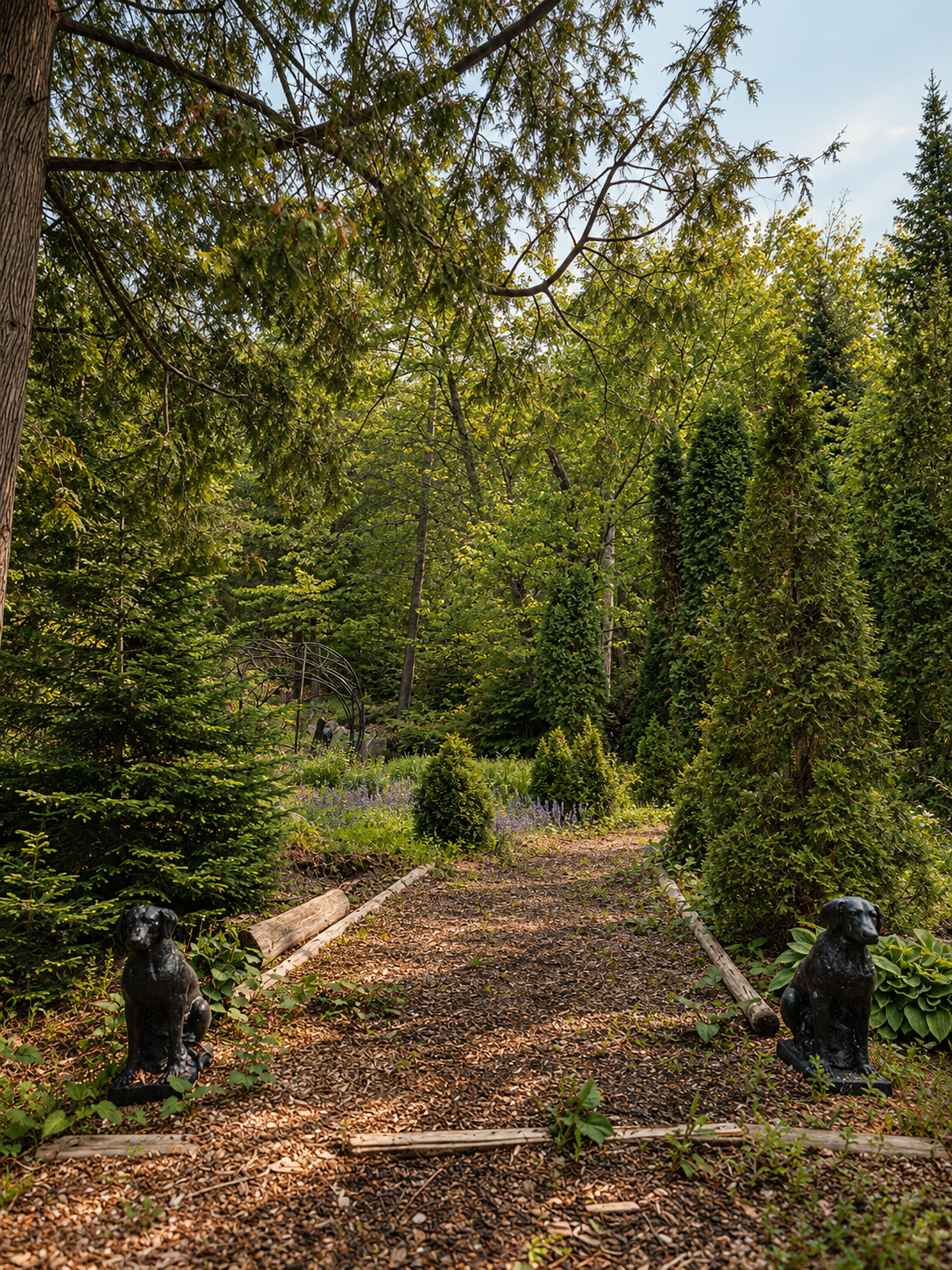 Sentier de randonnée en forêt au Spa Ofuro