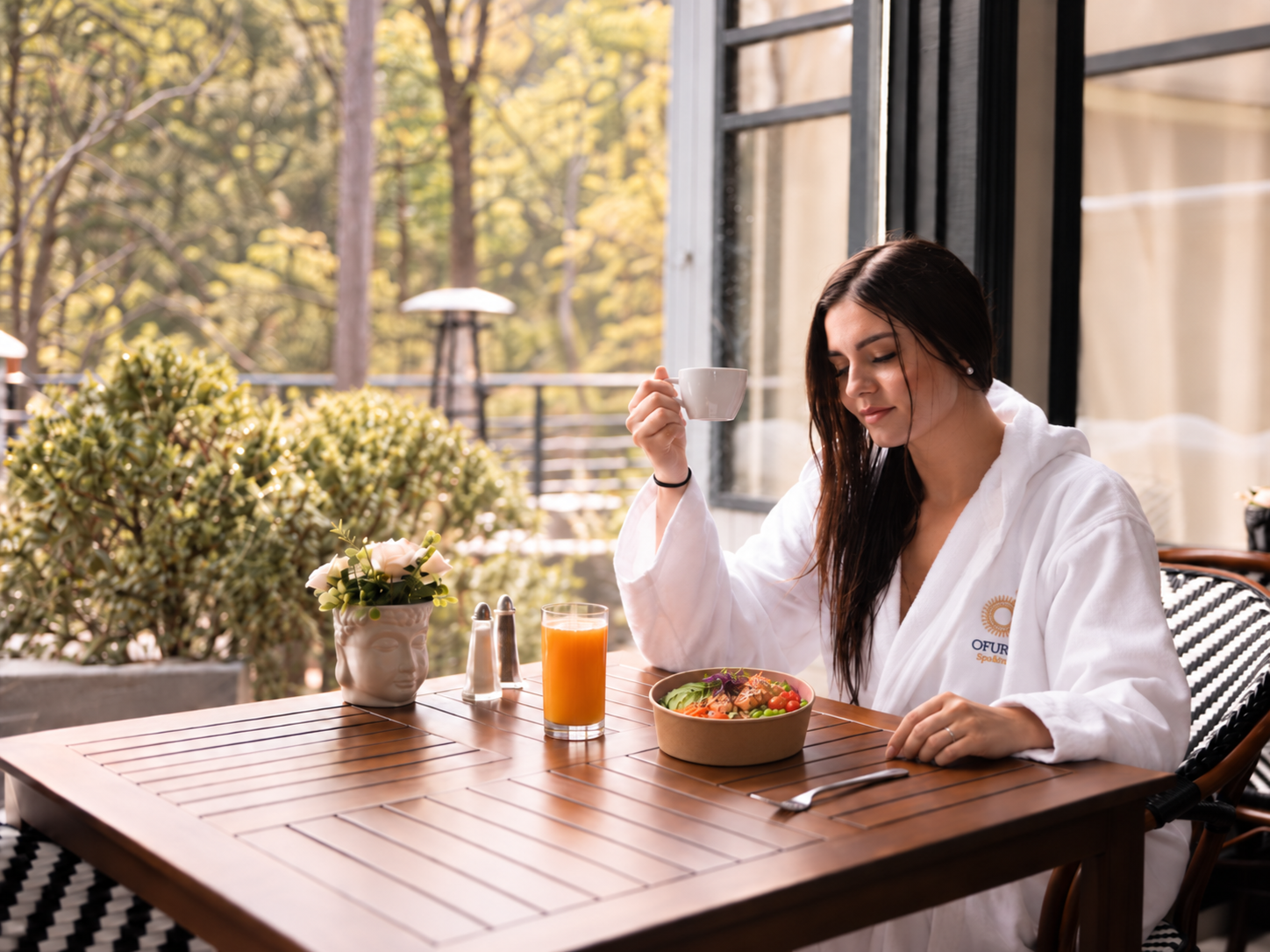 Repas frais et équilibré au Bistro du Spa Ofuro